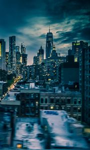 Preview wallpaper towers, skyscrapers, city, buildings, night