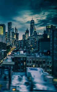 Preview wallpaper towers, skyscrapers, city, buildings, night