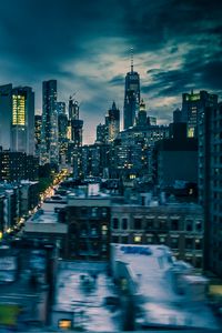 Preview wallpaper towers, skyscrapers, city, buildings, night