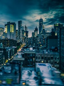 Preview wallpaper towers, skyscrapers, city, buildings, night