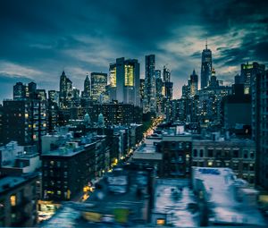 Preview wallpaper towers, skyscrapers, city, buildings, night