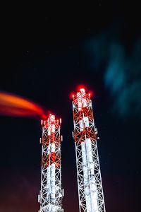 Preview wallpaper towers, starry sky, light