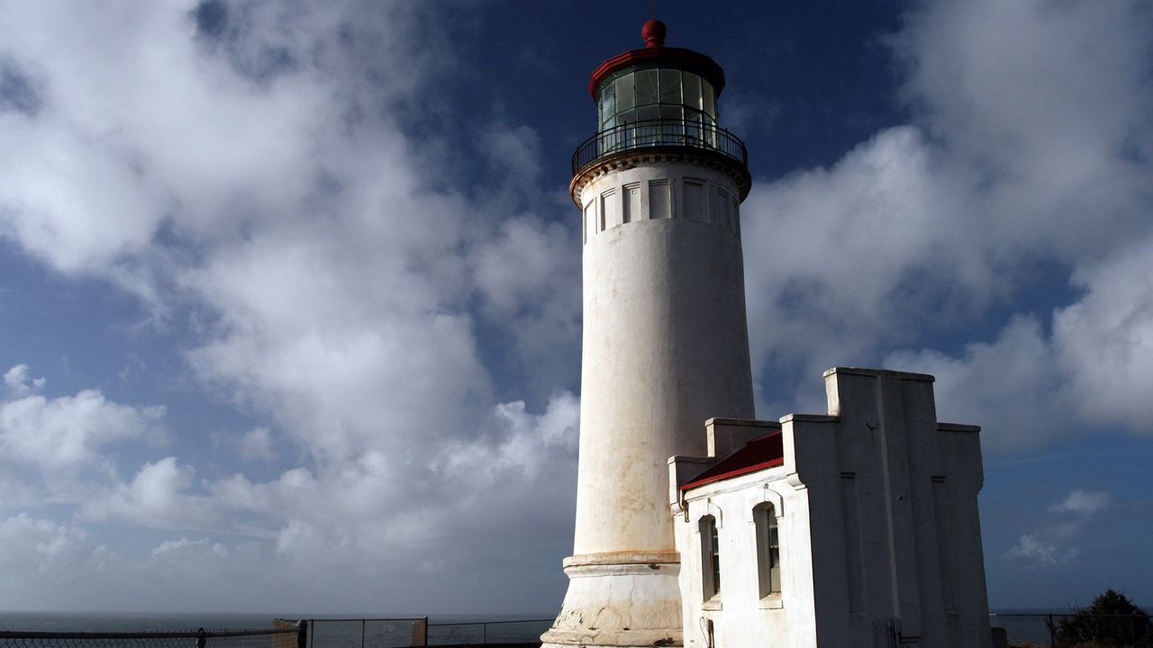 Wallpaper town, lighthouse, sky, blue, building