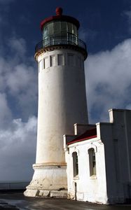 Preview wallpaper town, lighthouse, sky, blue, building