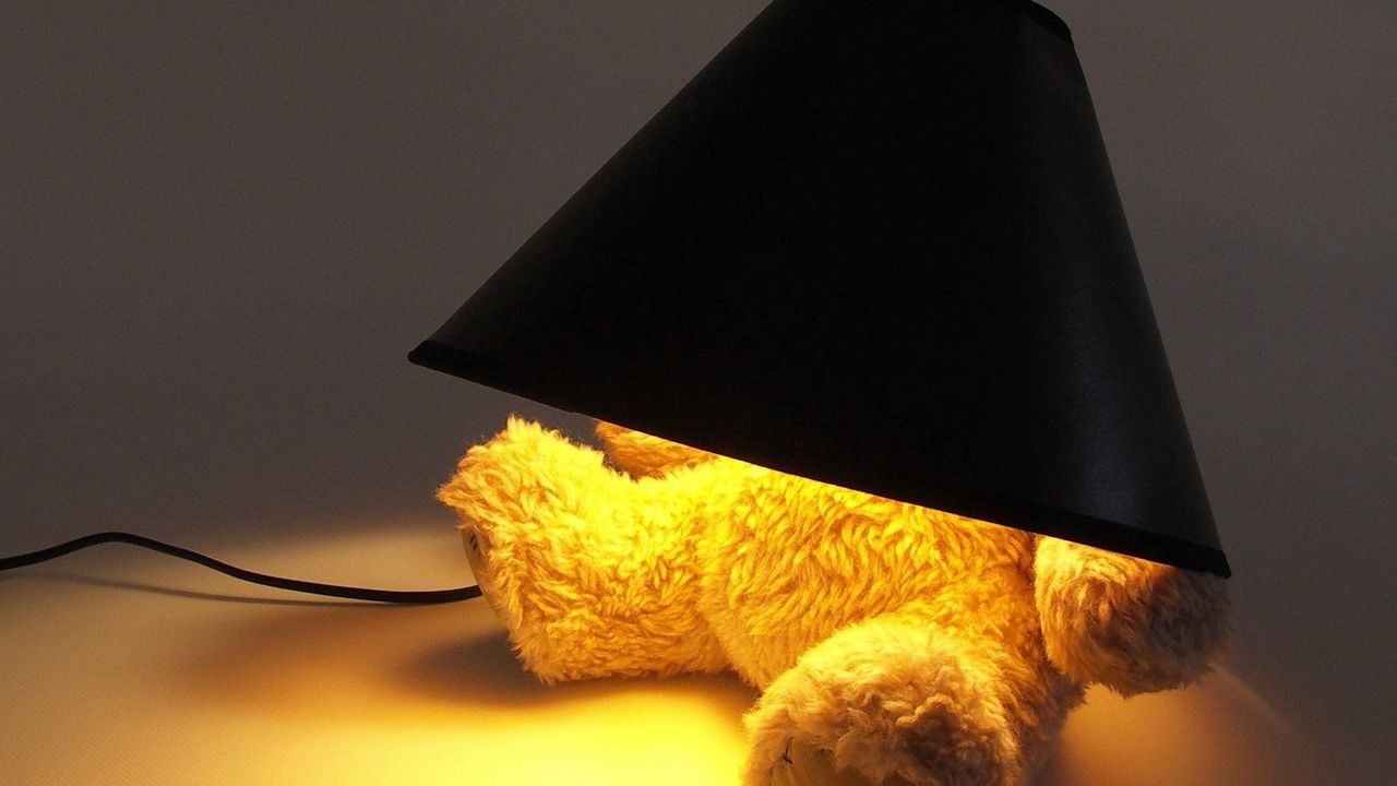 Wallpaper toy, bear, light, lamp