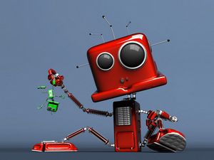Preview wallpaper toy, bug, red, robot
