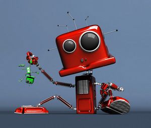 Preview wallpaper toy, bug, red, robot