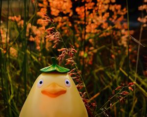 Preview wallpaper toy, figurine, grass, funny