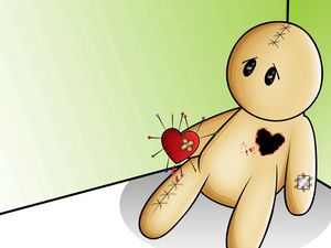 Preview wallpaper toy, heart, needles, pain, situation