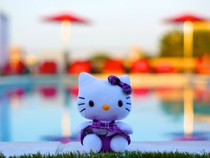 Preview wallpaper toy, kitten, bow, cute