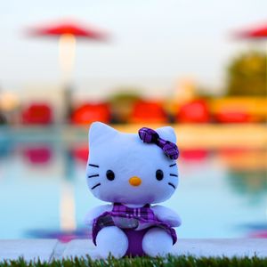 Preview wallpaper toy, kitten, bow, cute