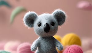 Preview wallpaper toy, koala, balls, knitting