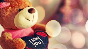 Preview wallpaper toy, soft, bear, heart, love, glare