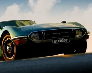 Preview wallpaper toyota, 2000gt, 1970, front view, green