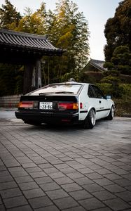 Preview wallpaper toyota ae86, toyota, car, white, back view