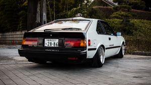 Preview wallpaper toyota ae86, toyota, car, white, back view