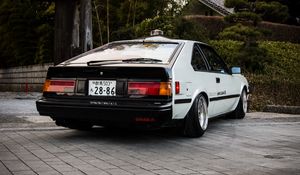 Preview wallpaper toyota ae86, toyota, car, white, back view