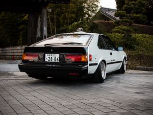 Preview wallpaper toyota ae86, toyota, car, white, back view