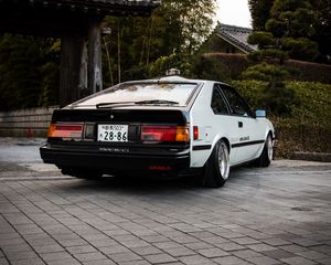 Preview wallpaper toyota ae86, toyota, car, white, back view