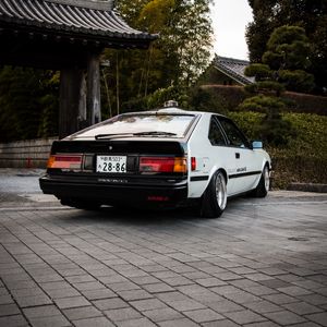 Preview wallpaper toyota ae86, toyota, car, white, back view