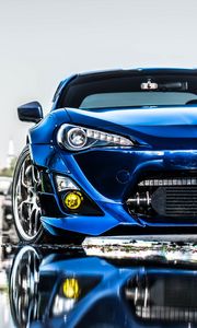Preview wallpaper toyota, blue, front bumper, tuning
