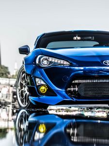 Preview wallpaper toyota, blue, front bumper, tuning