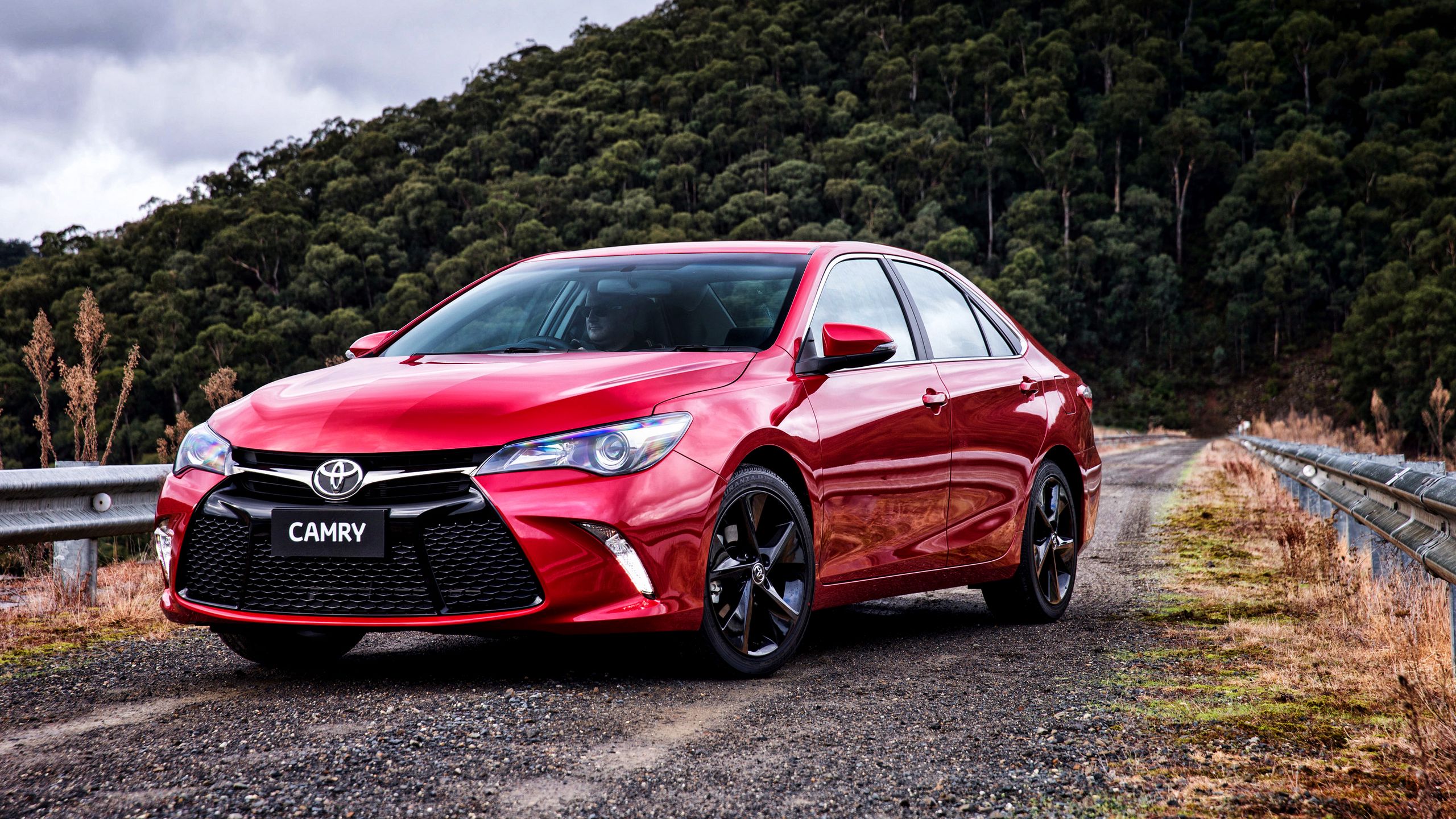 Download wallpaper 2560x1440 toyota, camry, atara, red, front view ...