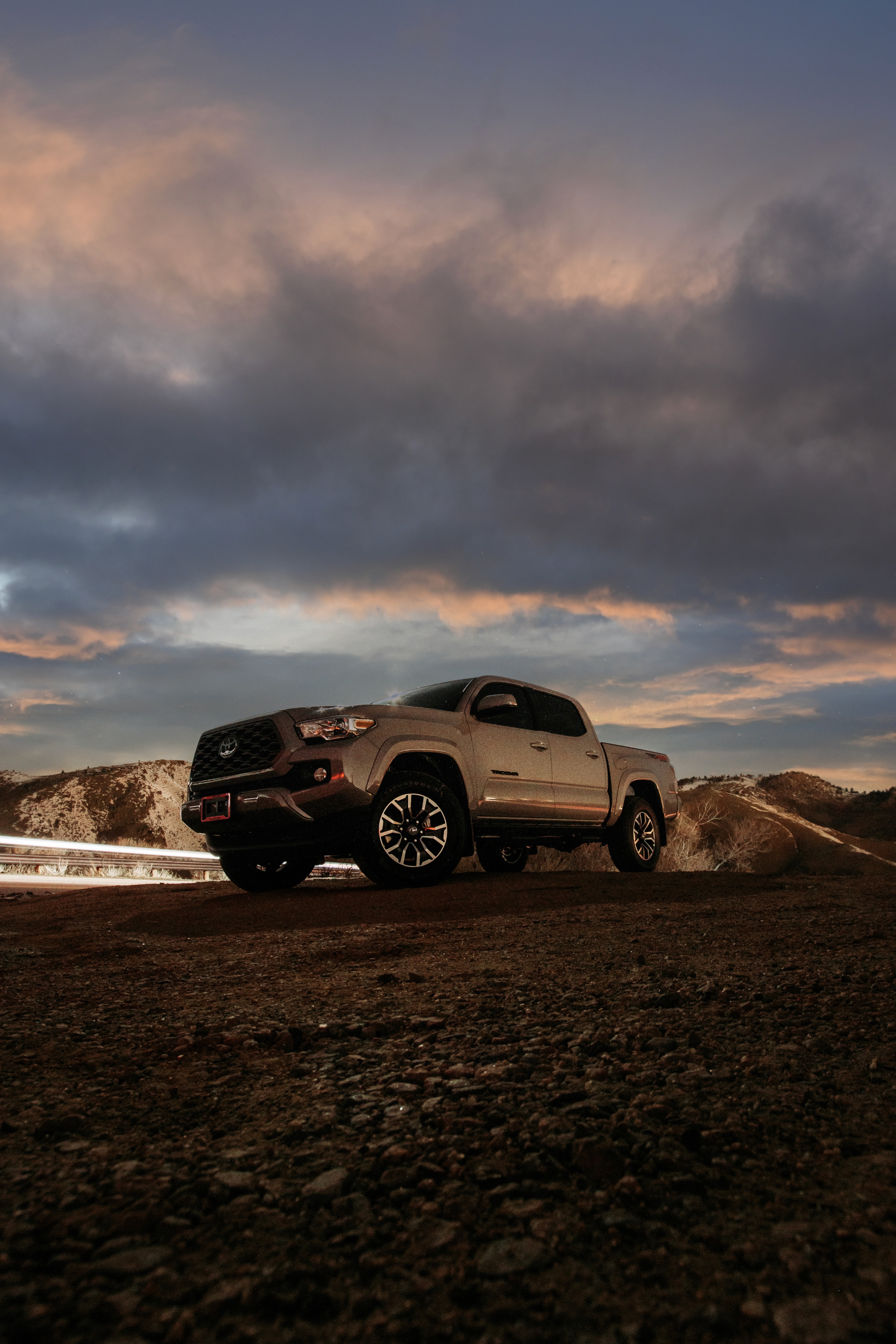 4399x6599 Wallpaper toyota, car, pickup, gray, road