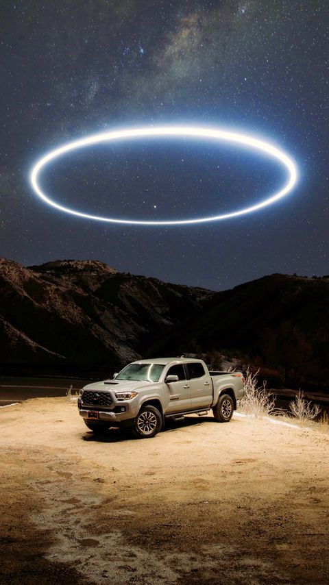 480x854 Wallpaper toyota, car, pickup, gray, light, freezelight