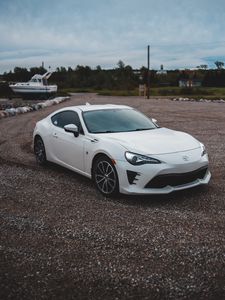 Preview wallpaper toyota, car, side view, lights, white