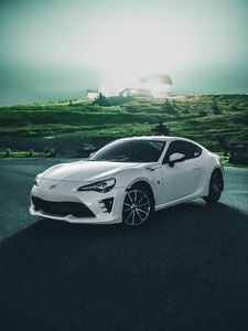 Preview wallpaper toyota, car, sports car, side view, white