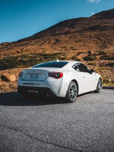 Preview wallpaper toyota, car, sports car, rear view, white