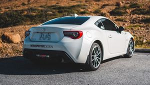 Preview wallpaper toyota, car, sports car, rear view, white