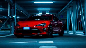 Preview wallpaper toyota, car, sports car, front view, red