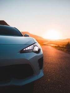 Preview wallpaper toyota, car, sports car, front view, white, road