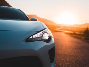 Preview wallpaper toyota, car, sports car, front view, white, road