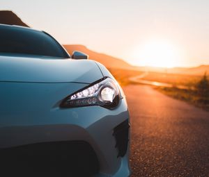 Preview wallpaper toyota, car, sports car, front view, white, road