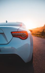 Preview wallpaper toyota, car, sports car, headlight, rear view, white