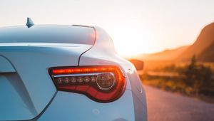 Preview wallpaper toyota, car, sports car, headlight, rear view, white