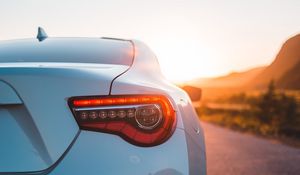 Preview wallpaper toyota, car, sports car, headlight, rear view, white