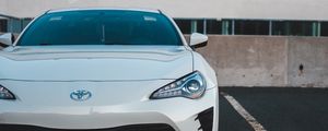 Preview wallpaper toyota, car, sports car, front view, white, headlights