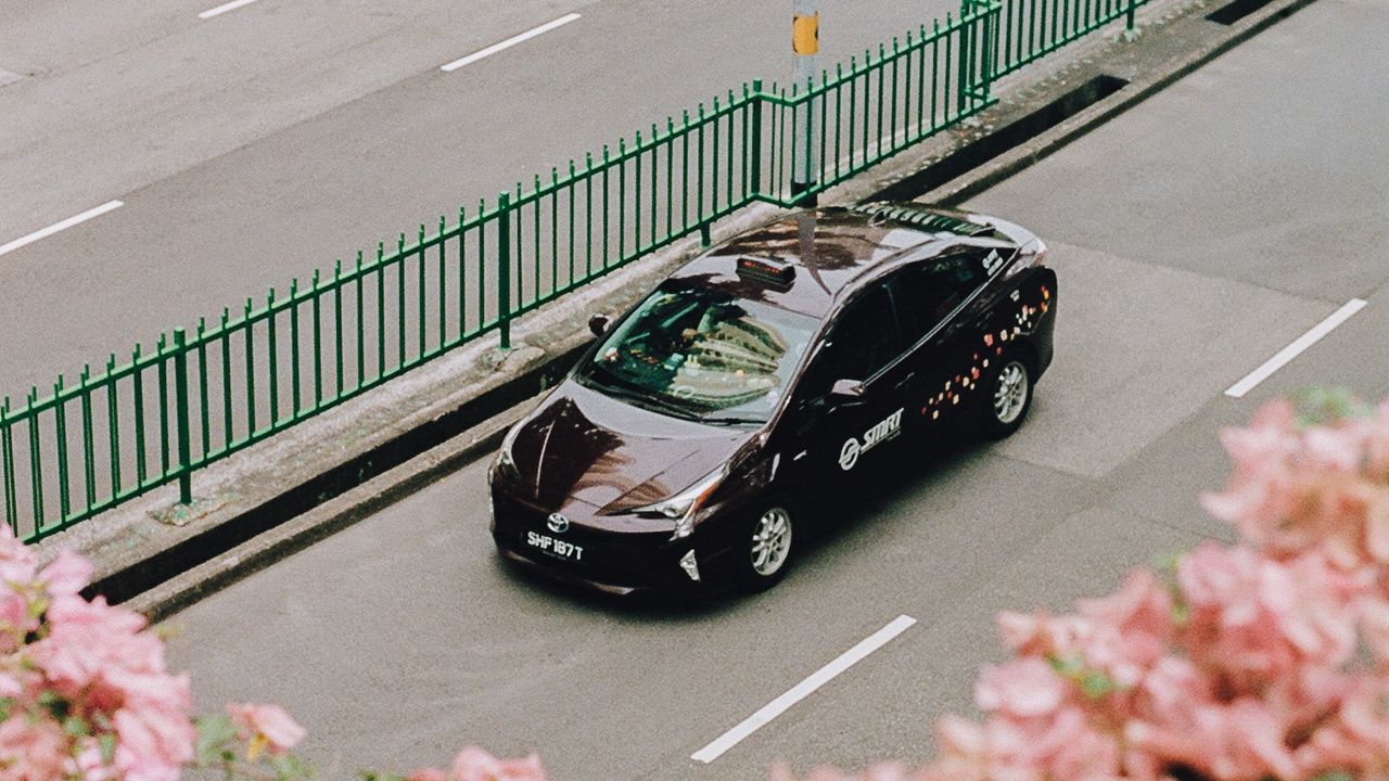 Wallpaper toyota, car, sports car, aerial view, branches