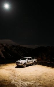 Preview wallpaper toyota, car, suv, gray, night