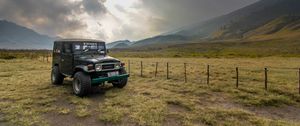 Preview wallpaper toyota, car, suv, mountains, nature, landscape