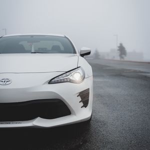 Preview wallpaper toyota, car, white, front view