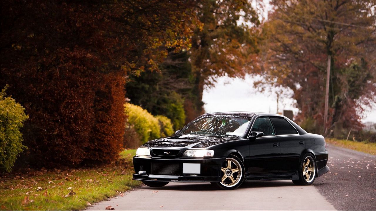 Wallpaper toyota, chaser, side view, autumn