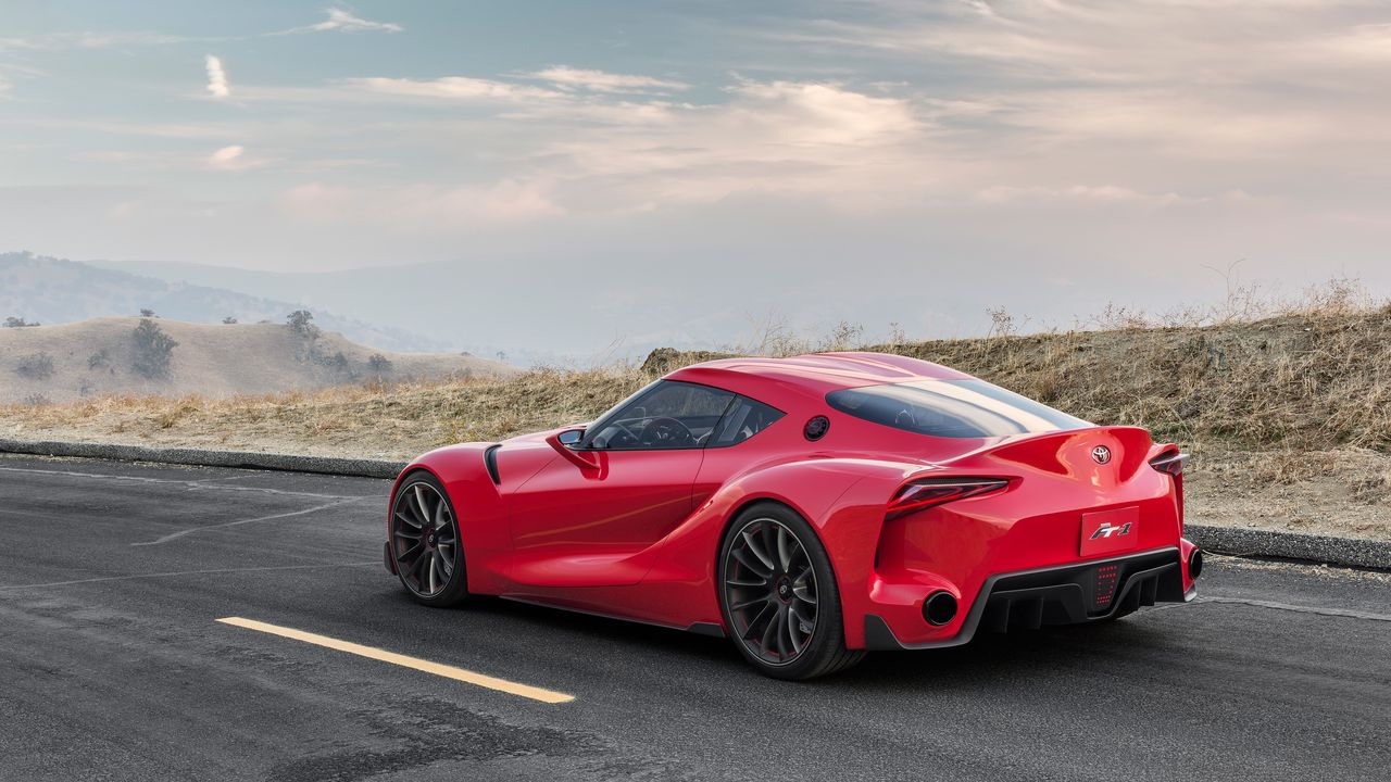 Wallpaper toyota, ft-1, red, machine, side view