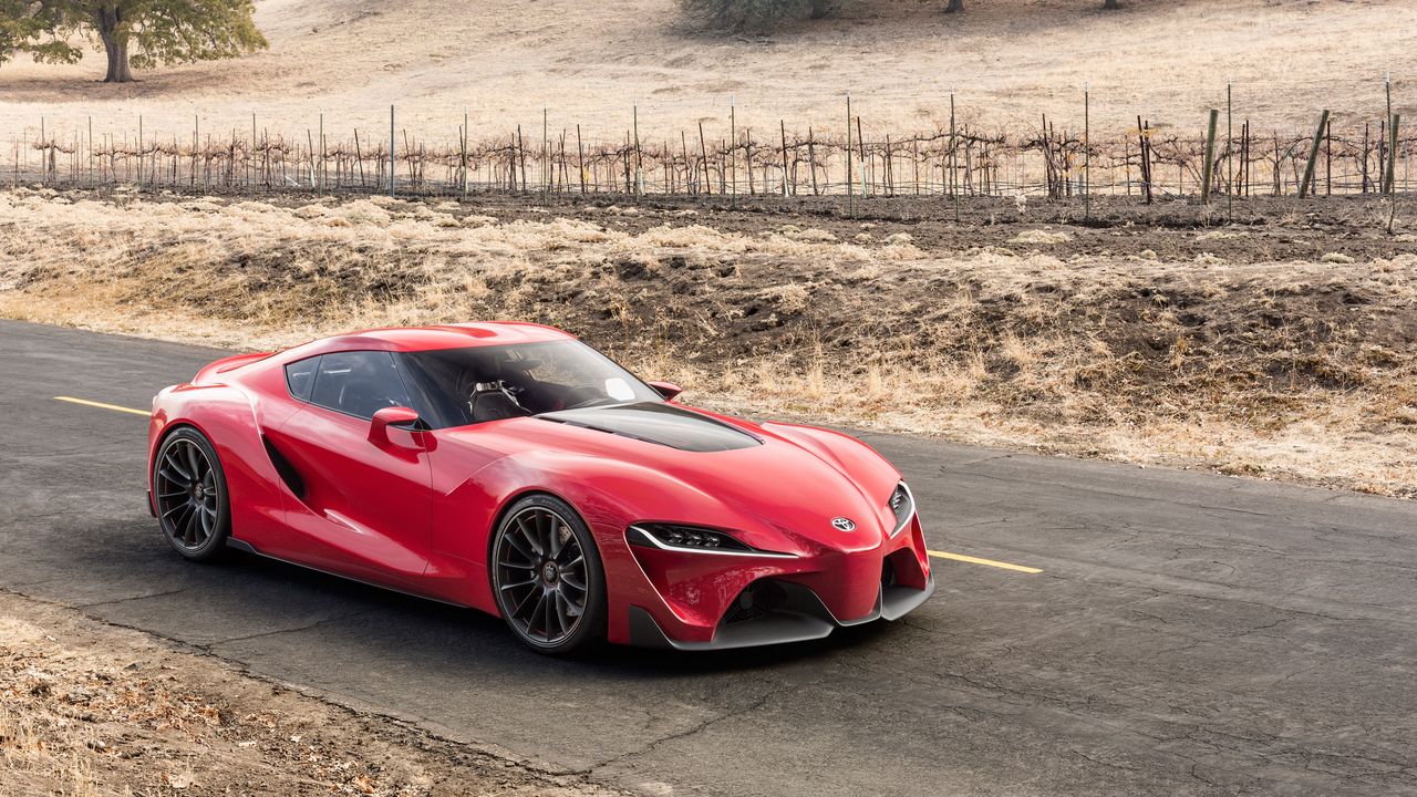 Wallpaper toyota, ft-1, red, side view