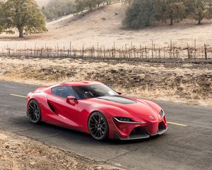 Preview wallpaper toyota, ft-1, red, side view