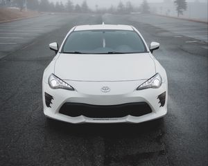 Preview wallpaper toyota gt86, toyota, car, white, road, fog